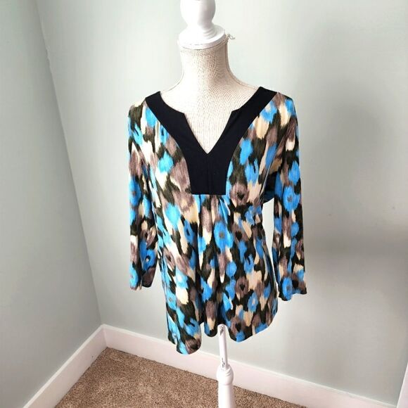 Suzie Couture Women’s V Neck Stretch Long Sleeve Tunic Top Size Large - Picture 1 of 5